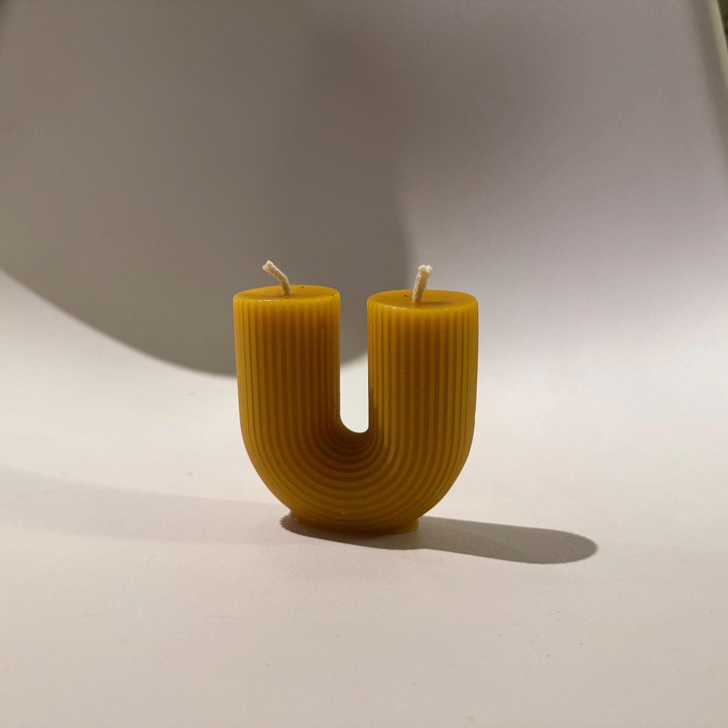 Textured U Beeswax Candle